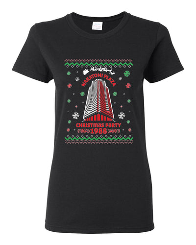 Nakatomi Plaza Christmas Party 1988 Ugly Christmas Sweater Womens Graphic T-Shirt