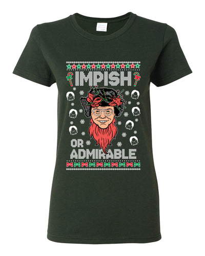 Impish or Admirable Dwight Schrute Ugly Christmas Sweater Womens Graphic T-Shirt