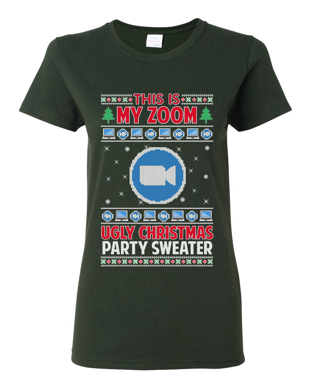 This Is My Zoom Ugly Christmas Party Sweater Ugly Christmas Sweater Womens Graphic T-Shirt