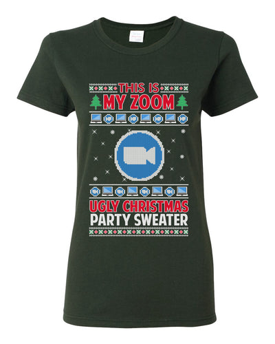 This Is My Zoom Ugly Christmas Party Sweater Ugly Christmas Sweater Womens Graphic T-Shirt