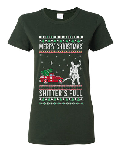 Merry Christmas Shitter's Full Christmas Vacation Ugly Christmas Sweater Womens Graphic T-Shirt
