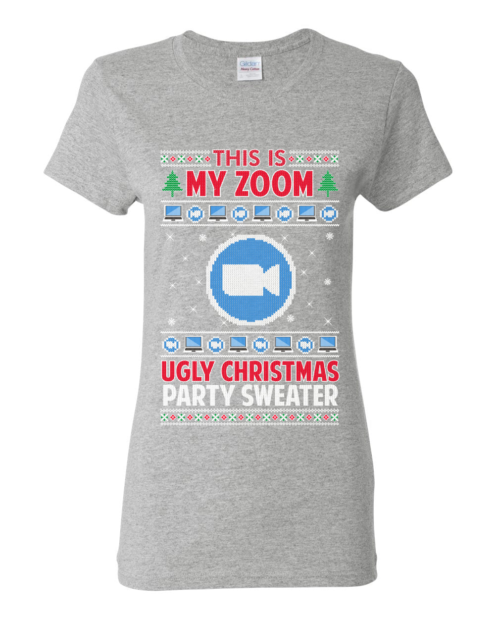 This Is My Zoom Ugly Christmas Party Sweater Ugly Christmas Sweater Womens Graphic T-Shirt