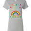 Merry Christmas Rainbow Hearts Womens Graphic T-Shirt