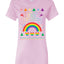 Merry Christmas Rainbow Hearts Womens Graphic T-Shirt