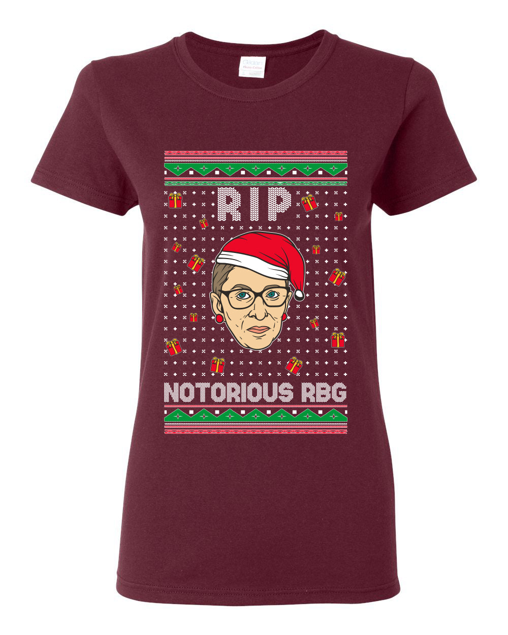 RIP Notorious RBG Ruth Bader Ginsburg Ugly Christmas Sweater Womens Graphic T-Shirt
