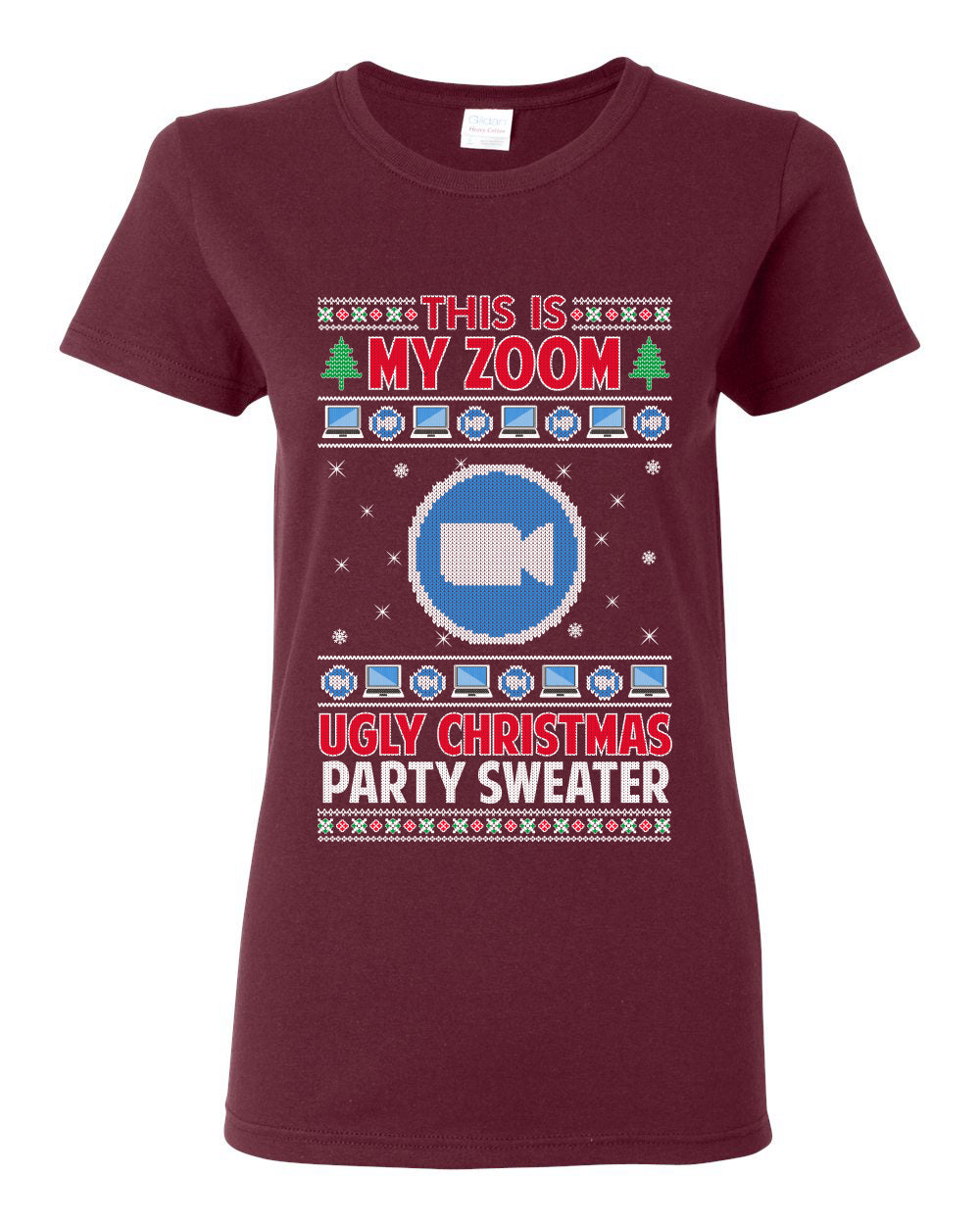 This Is My Zoom Ugly Christmas Party Sweater Ugly Christmas Sweater Womens Graphic T-Shirt