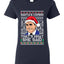 Santas Coming That's What She Said Michael Scott Ugly Christmas Sweater Womens Graphic T-Shirt