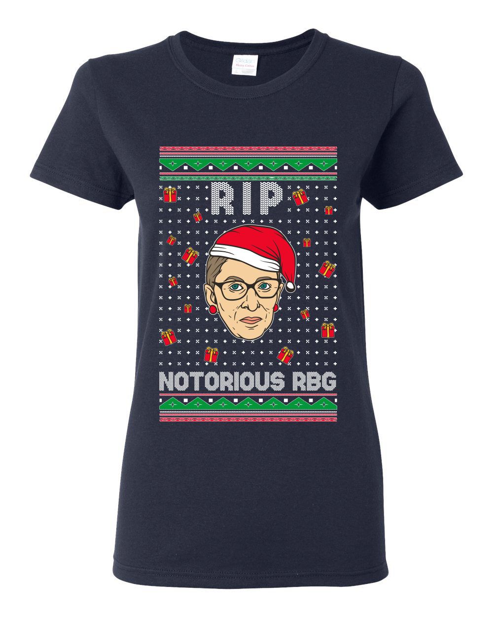 RIP Notorious RBG Ruth Bader Ginsburg Ugly Christmas Sweater Womens Graphic T-Shirt