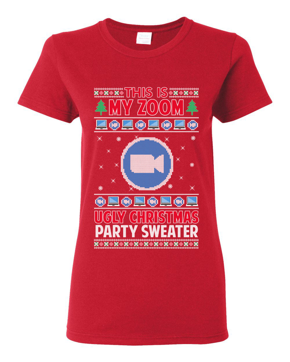This Is My Zoom Ugly Christmas Party Sweater Ugly Christmas Sweater Womens Graphic T-Shirt