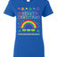 Merry Christmas Rainbow Hearts Womens Graphic T-Shirt