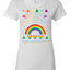 Merry Christmas Rainbow Hearts Womens Graphic T-Shirt