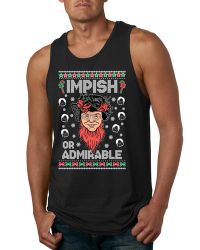 Impish or Admirable Dwight Schrute Ugly Christmas Sweater Mens Graphic Tank Top
