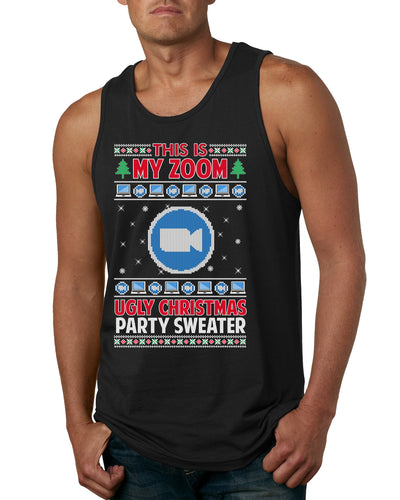 This Is My Zoom Ugly Christmas Party Sweater Ugly Christmas Sweater Mens Graphic Tank Top