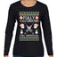 Fully Vaccinated Still Antisocial Ugly Christmas Sweater Womens Graphic Long Sleeve T-Shirt