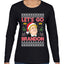 Trump Let’s Go Brandon Ugly Christmas Sweater Womens Graphic Long Sleeve T-Shirt