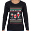 Pour Me Some Holiday Cheer Ugly Christmas Sweater Womens Graphic Long Sleeve T-Shirt