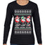 Holiday Spirits Drink Drank Drunk Snowmen Ugly Christmas Sweater Womens Graphic Long Sleeve T-Shirt