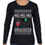Ho Ho Ho Whole Bottle Wine Spirits Ugly Christmas Sweater Womens Graphic Long Sleeve T-Shirt