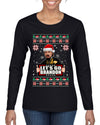 Let's Go Brandon Leo Laughing Meme Ugly Christmas Sweater Womens Graphic Long Sleeve T-Shirt