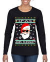 Original Hipster IPAs and Sleigh?!  Ugly Christmas Sweater Womens Graphic Long Sleeve T-Shirt