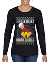 Jingle Bells Biden Smells Ugly Christmas Sweater Womens Graphic Long Sleeve T-Shirt