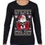 Try That In A Small Town Christmas Ugly Christmas Sweater Womens Graphic Long Sleeve T-Shirt