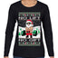 No Lift No Gift Fitness Workout Santa Ugly Christmas Sweater Womens Graphic Long Sleeve T-Shirt