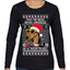 Twas The Nizzle Before Chrismizzle Gangster Dogg Rapper Ugly Christmas Sweater Womens Graphic Long Sleeve T-Shirt