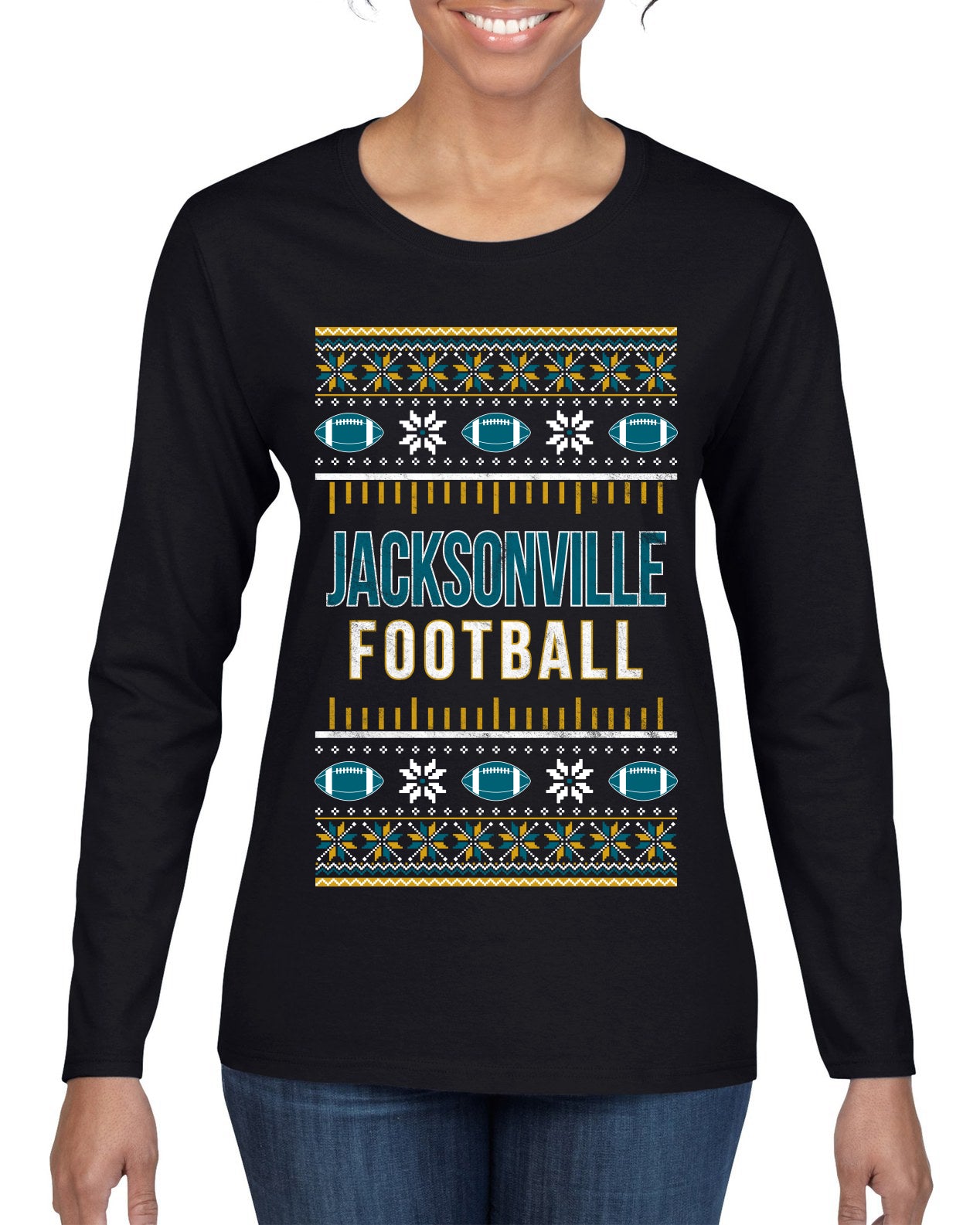 City of Jacksonville JAX American Football Fantasy Fan Ugly Christmas Sweater Unisex Crewneck Sweatshirt