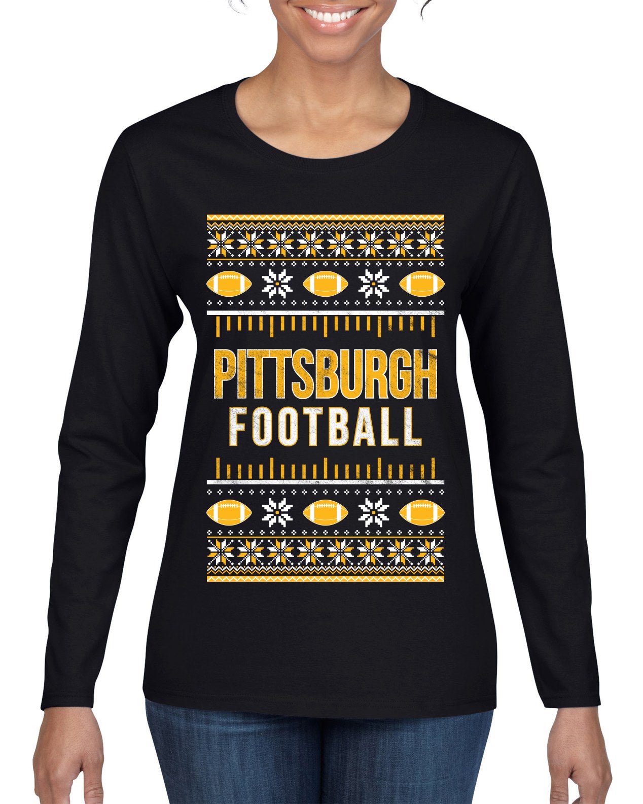 City of Pittsburgh PIT American Football Fantasy Fan Ugly Christmas Sweater Unisex Crewneck Sweatshirt