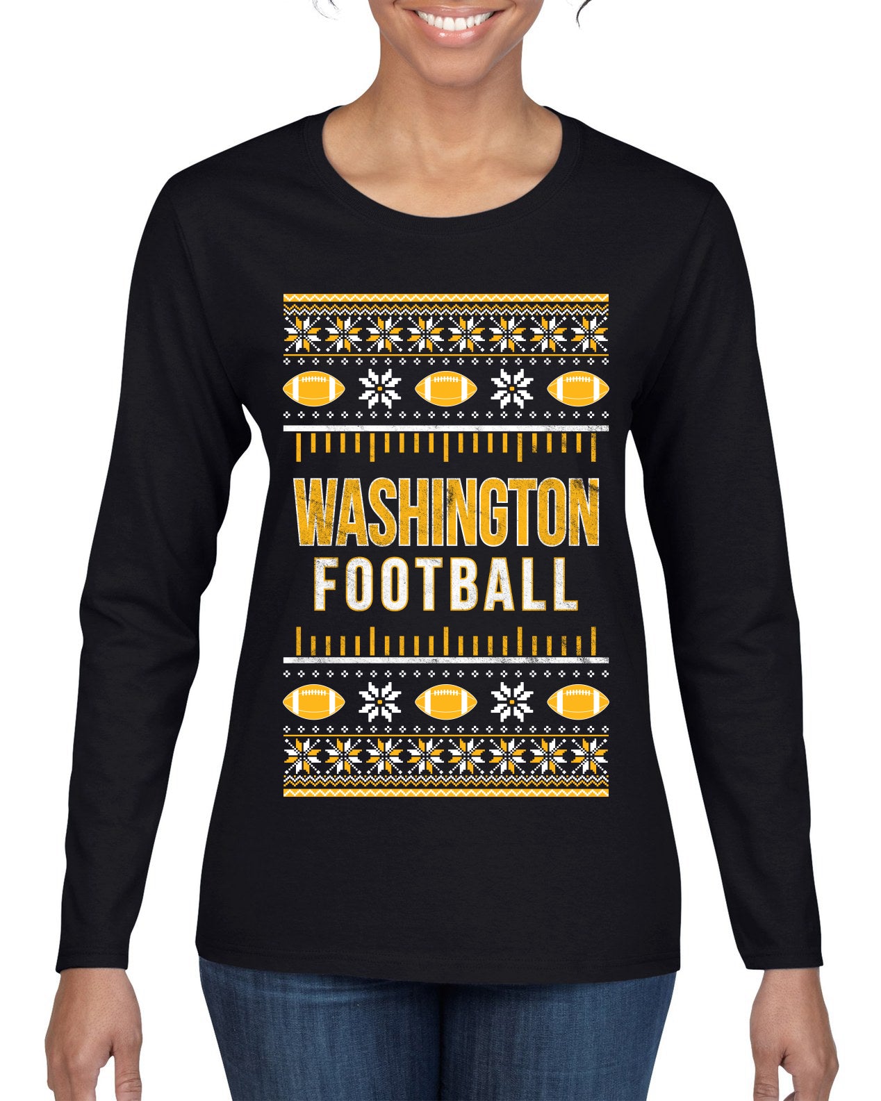 City of Washington DC American Football Fantasy Fan Ugly Christmas Sweater Unisex Crewneck Sweatshirt