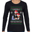 Season's Greeting From Nakatomi Plaza Ugly Christmas Sweater Womens Graphic Long Sleeve T-Shirt