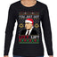 Just Got Litt Up Louis Tv Show Parody Ugly Christmas Sweater Womens Graphic Long Sleeve T-Shirt