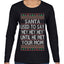 Santa Used To Say Hey Until He Met Your Mom Ugly Christmas Sweater Womens Graphic Long Sleeve T-Shirt