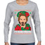 It's Keanu Wreaths Ugly Christmas Sweater Womens Graphic Long Sleeve T-Shirt