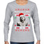 Merry Kissmas  Christmas Womens Graphic Long Sleeve T-Shirt