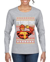Turboman It's Turbo Time! Ugly Christmas Sweater Womens Graphic Long Sleeve T-Shirt