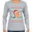 Let's Go Brandon Funny Santa Hat Ugly Christmas Sweater Womens Graphic Long Sleeve T-Shirt