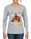 I Have A Big Package Meme Barry Wood Ugly Christmas Sweater Womens Graphic Long Sleeve T-Shirt