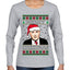 Merry Creedmas Office Humor TV  Ugly Christmas Sweater Womens Graphic Long Sleeve T-Shirt