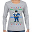 Santa Backs The Blue Pro Police Santa Claus Ugly Christmas Sweater Womens Graphic Long Sleeve T-Shirt