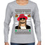 Jingle Bell Rock Kid Rapper Country Music Ugly Christmas Sweater Womens Graphic Long Sleeve T-Shirt