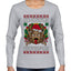 Merry Krampus Santa Folklore Figure Horror Ugly Christmas Sweater Womens Graphic Long Sleeve T-Shirt