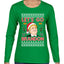 Trump Let’s Go Brandon Ugly Christmas Sweater Womens Graphic Long Sleeve T-Shirt