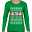 Holiday Spirits Drink Drank Drunk Snowmen Ugly Christmas Sweater Womens Graphic Long Sleeve T-Shirt
