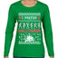 I Prefer Halloween Dancing Skeletons Ugly Christmas Sweater Womens Graphic Long Sleeve T-Shirt