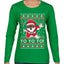 Yo Yo Yo Black Santa Ugly Christmas Sweater Womens Graphic Long Sleeve T-Shirt
