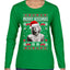 Merry Kissmas  Christmas Womens Graphic Long Sleeve T-Shirt
