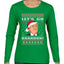 Let's Go Brandon Funny Santa Hat Ugly Christmas Sweater Womens Graphic Long Sleeve T-Shirt