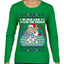 Santa Game Show I'd Like To Solve the Puzzle Wheel Ugly Christmas Sweater Womens Graphic Long Sleeve T-Shirt